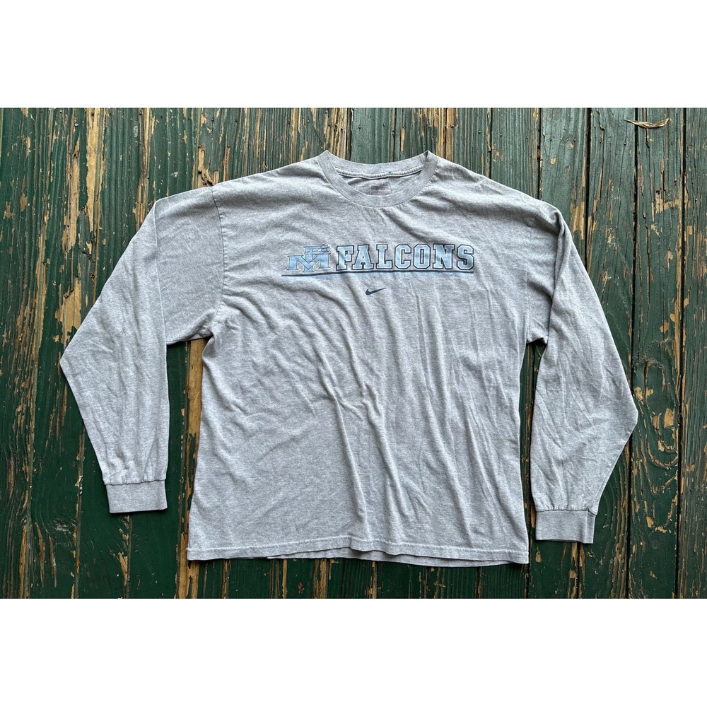 Nike Mens Air Force Falcons Long‎ Sleeve Graphic T-Shirt Gray Large A47
